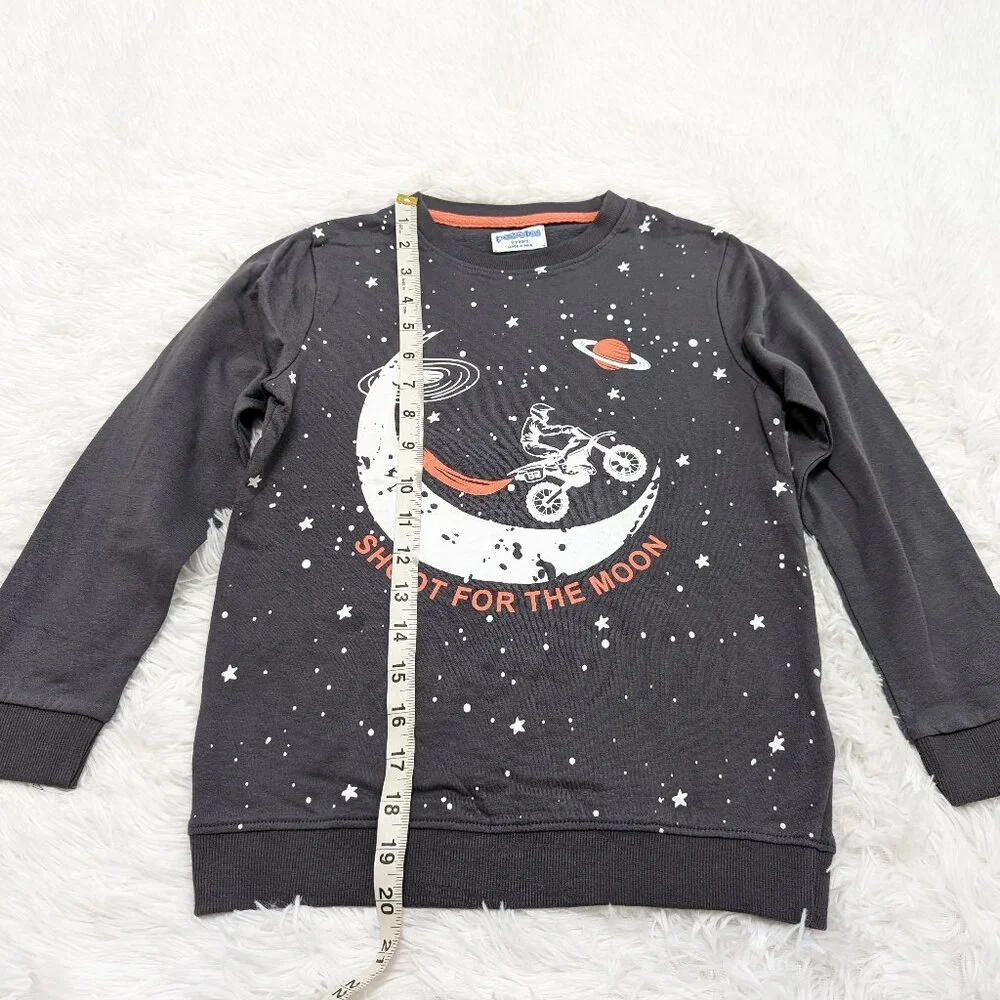 Pebbles Unisex Crew neck Fleece Lined Gray Long Sleeve Sweatshirt for 8Y NWOT - Picture 3 of 6